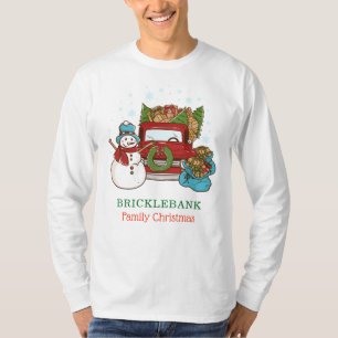 T-shirt Bonhomme de neige de Noël Personnalisé Famille Ass