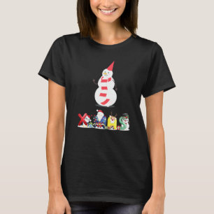T-shirt Bonhomme de neige de Noël Pug Pyjama de fête de No