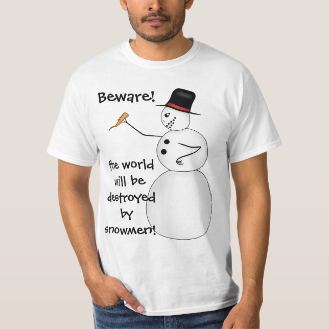 T-shirt Bonhomme de neige drôle de Noël (Devant)