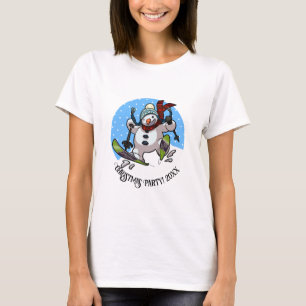 T-shirt Bonhomme de neige drôle de ski Xmas Party Ajouter