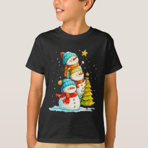 T-shirt Bonhomme de neige drôle pour femmes hommes enfants