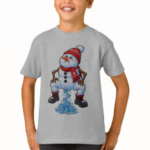 Bonhomme de neige drôle qui fait caca cubes de gla