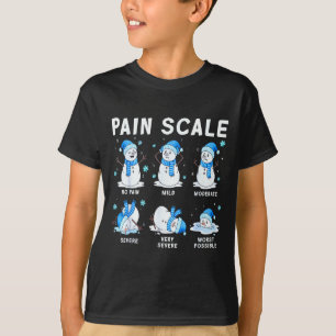 T-shirt Bonhomme de neige échelle de douleur infirmière No