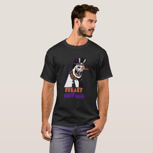 T-shirt Bonhomme de neige effrayant Halloween 2017 (Devant entier)