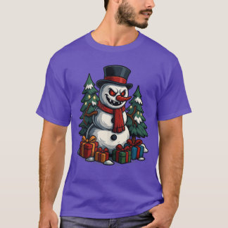 T-shirt Bonhomme de neige effrayant Noël horreur vacances 