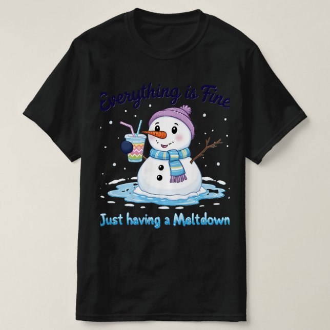 T-shirt bonhomme de neige | Faire une fusion | Tout va bie (Design devant)