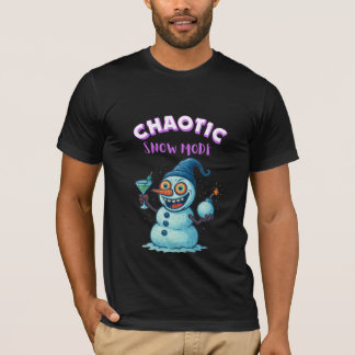 T-shirt Bonhomme de neige fou – Ambiance de vacances rétro