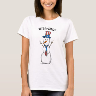 T-shirt Bonhomme de neige givré patriotique drôle des
