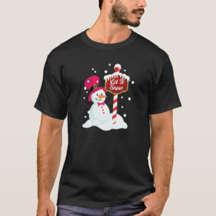 T-shirt Bonhomme de neige heureux  Laissez tomber la neige
