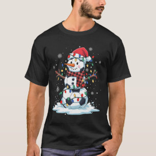 T-shirt Bonhomme de neige Joueur de football Chapeau de Pè