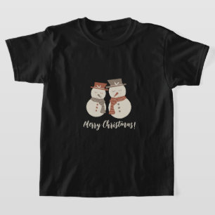 T-shirt Bonhommes de neige détendus - Joyeux Noël bonhomme