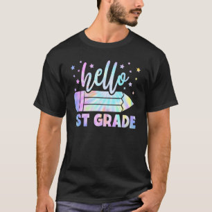 T-shirt Bonjour 1ère année cravate teinture crayon enseign