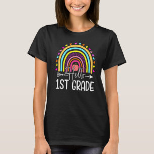 T-shirt Bonjour 1ère année Enseignants Arc-en-ciel Enfants