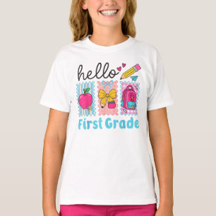 T-shirt Bonjour 1ère année Filles Enseignante Première ann