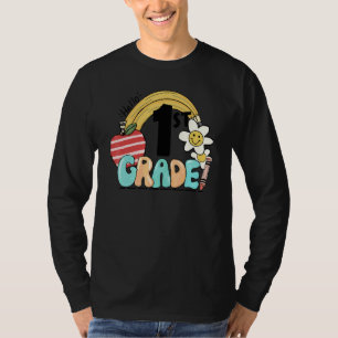 T-shirt Bonjour 1ère année Groovy Rainbow Retour à l'école