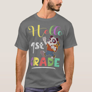T-shirt Bonjour 1ère Année Retour À L'École Conception Pou