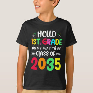 T-shirt Bonjour 1ère année sur le chemin d'être classe de