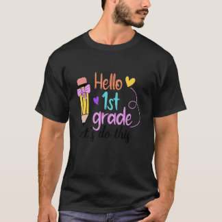 T-shirt Bonjour 1re année Allons-y Bienvenue à l'école