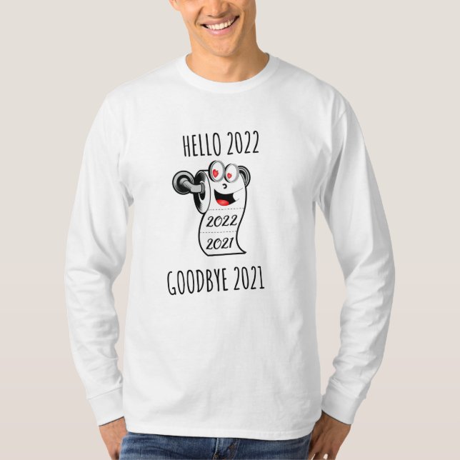 T-shirt Bonjour 2022 Goodbye 2021 papier toilette (Devant)