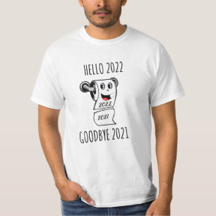 T-shirt Bonjour 2022 Goodbye 2021 papier toilette