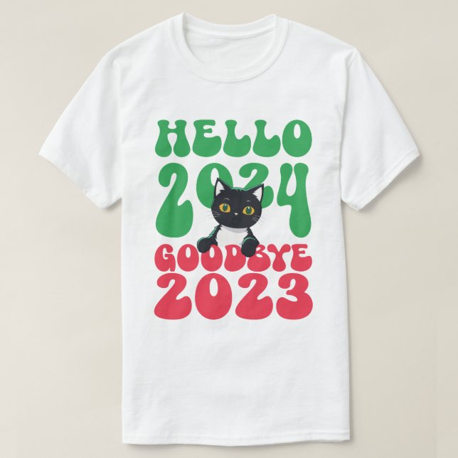 T-shirt Bonjour 2024 Adieu 2023 (Design devant)