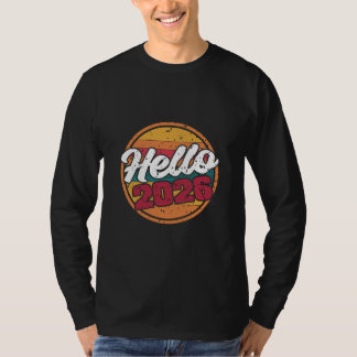 T-Shirt Bonjour 2026 Coucher de Soleil Rétro