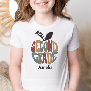 T-Shirt Bonjour 2e année de retour à l'école mignon tendan