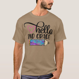T-shirt Bonjour 2e année d'équipe Deuxième année Retour à 
