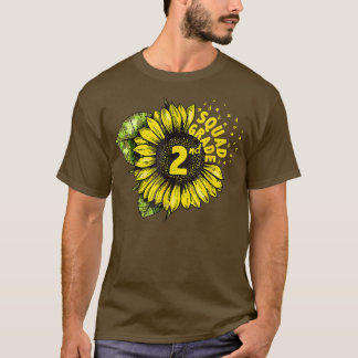 T-shirt Bonjour 2e année Escouade de 2e année Sunflower Re