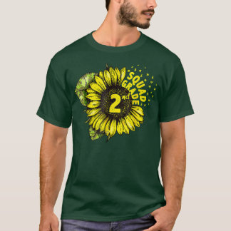 T-shirt Bonjour 2e année Escouade de 2e année Sunflower Re