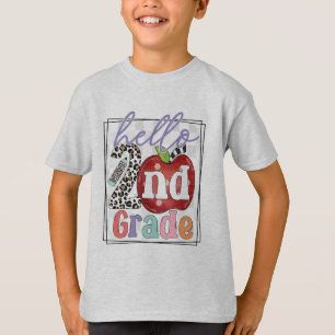 T-shirt Bonjour 2e année, garçon ou fille