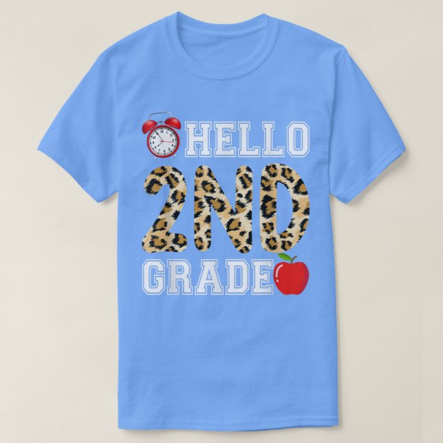 T-shirt Bonjour 2e année Leopard Étudiants Leopard Retour  (Design devant)