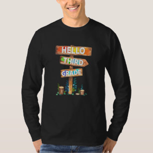 T-shirt Bonjour 3e année 3e année Retour à l'école Gif