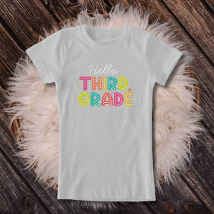 T-Shirt Bonjour 3e année de retour à l'école filles mignon