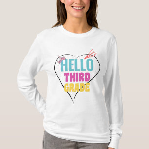 T-shirt Bonjour 3e année  Design coloré pour la 3e année