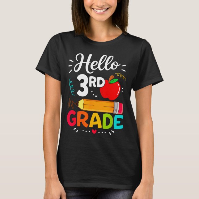 T-shirt Bonjour 3e année drôle de rentrée des classes ense (Devant)