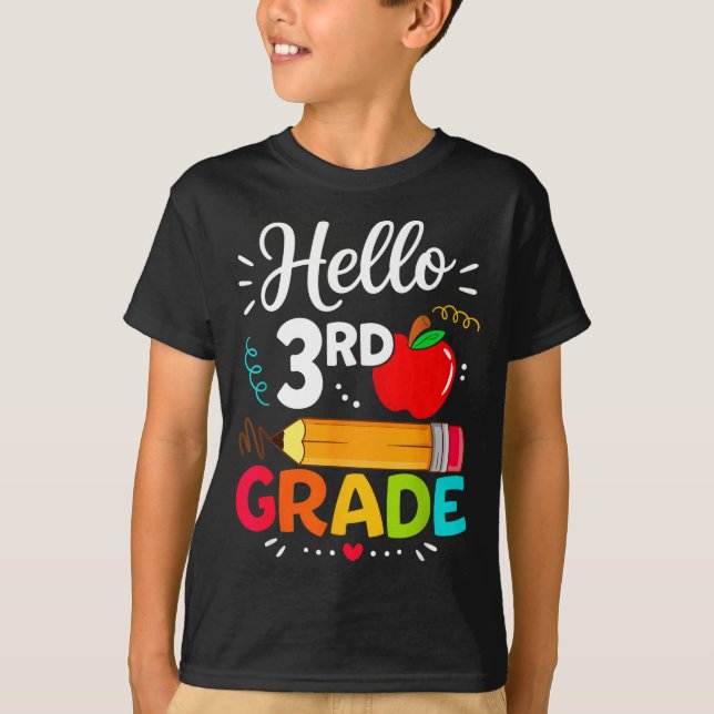 T-shirt Bonjour 3e année drôle de rentrée des classes ense (Devant)