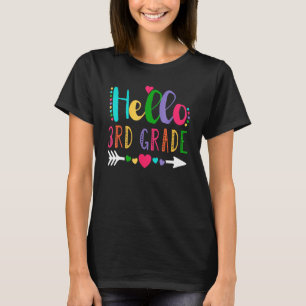 T-shirt Bonjour 3e année Enseignant en Coeur Étudiant Reto