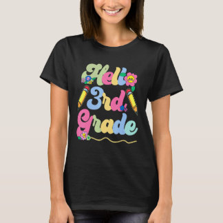 T-shirt Bonjour 3e année Enseignants Enfants Retour à l'éc