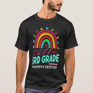 T-shirt Bonjour 3e Année Heureux Premier Jour De L'École A