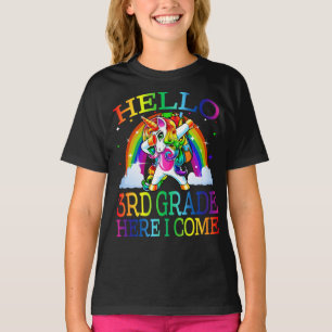 T-shirt Bonjour 3e Année Ici Je Reviens Unicorn À L'École