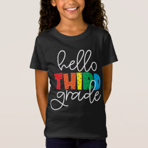 T-Shirt Bonjour 3e année - Jolie couleur de retour à l'éco