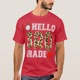 T-shirt Bonjour 3e année Leopard Étudiants Leopard Retour