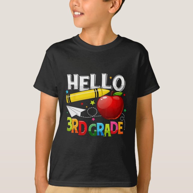 T-shirt Bonjour 3e équipe d'enseignant de 3e classe (Devant)