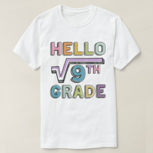 T-shirt Bonjour 3ème Grade Funny Carré Racine De 9 Maths