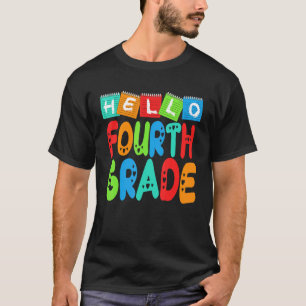 T-shirt Bonjour 4e année 1er jour de l'école Étudiants