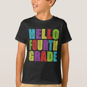 T-shirt Bonjour 4e année d'amusement 4e année de retour