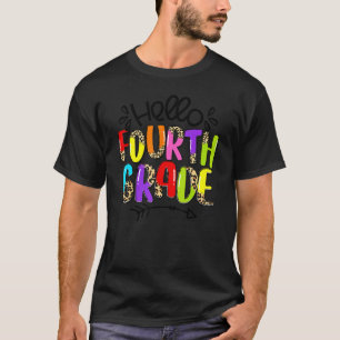 T-shirt Bonjour 4e année de retour à l'école garçons fille