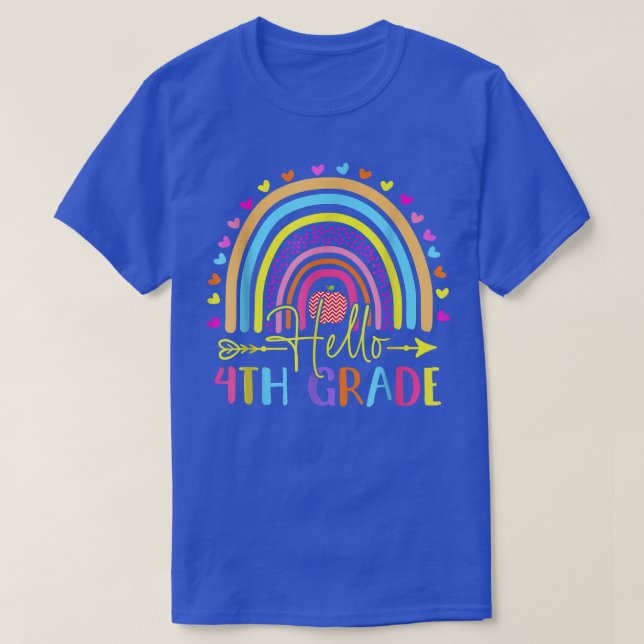 T-shirt Bonjour 4e année Équipe 4e année Retour à l'école  (Design devant)