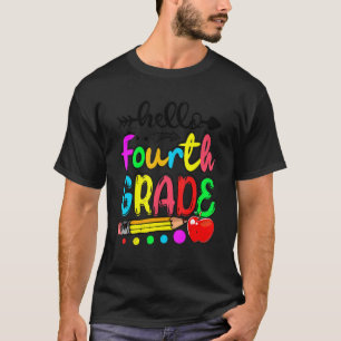 T-shirt Bonjour 4e année Heureux Premier jour de l'équipe 